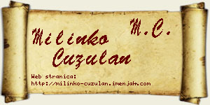 Milinko Ćuzulan vizit kartica